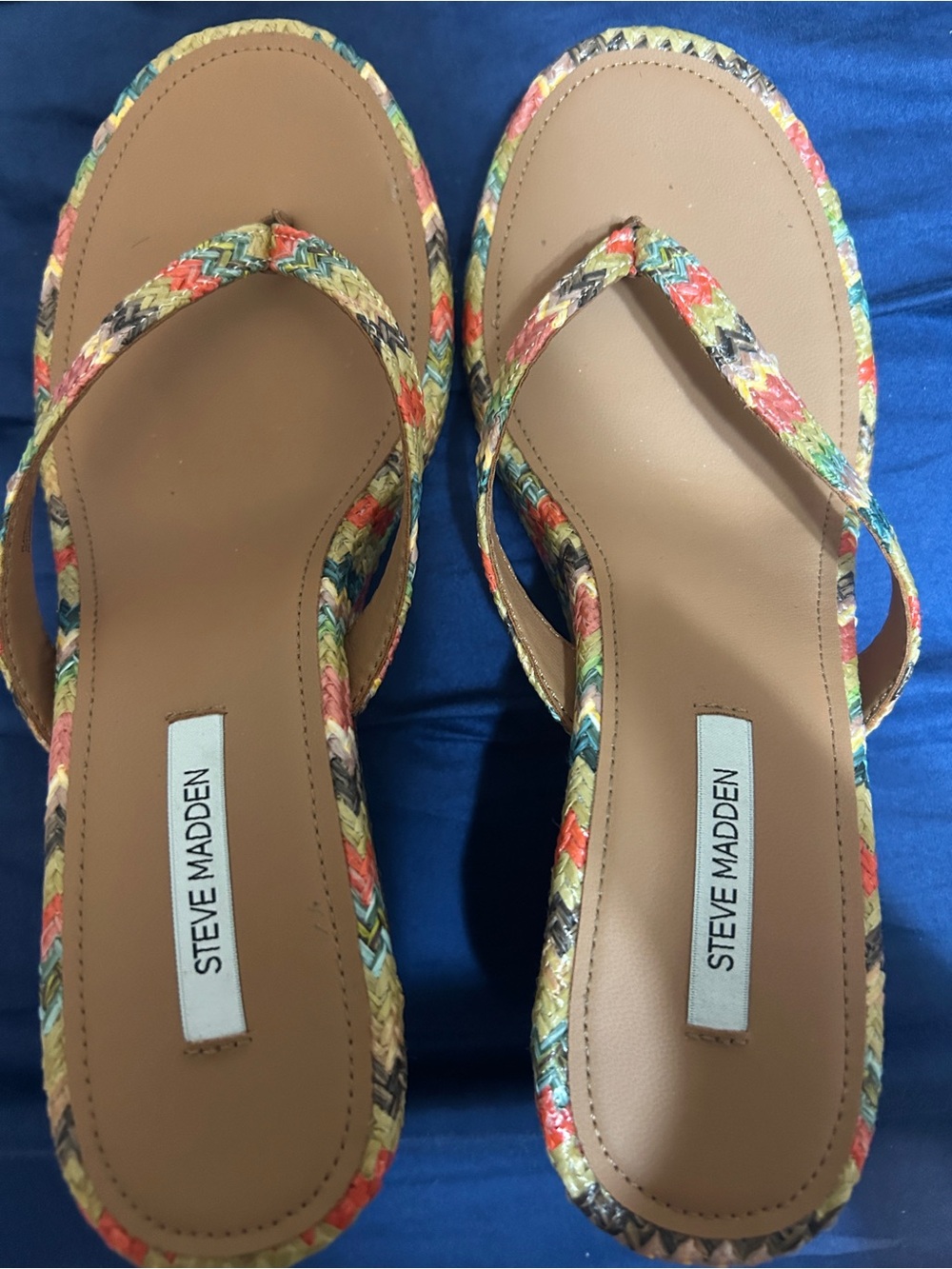 Steve Madden Multicolor Braided Flip Flop Sandals